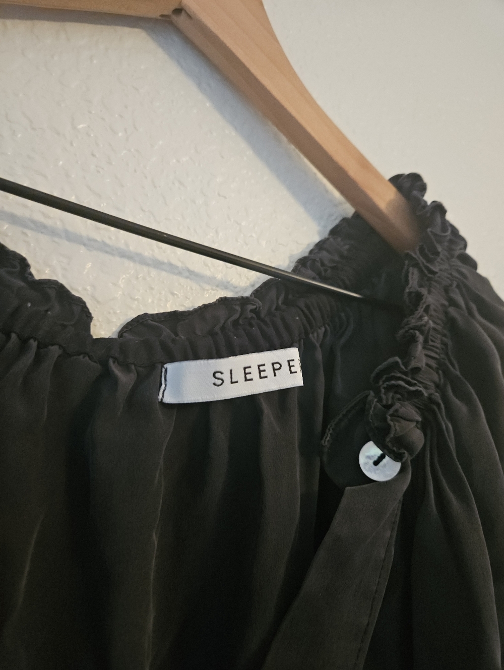 Sleeper 100% silk lounge dress in caviar black - Picture 8 of 10